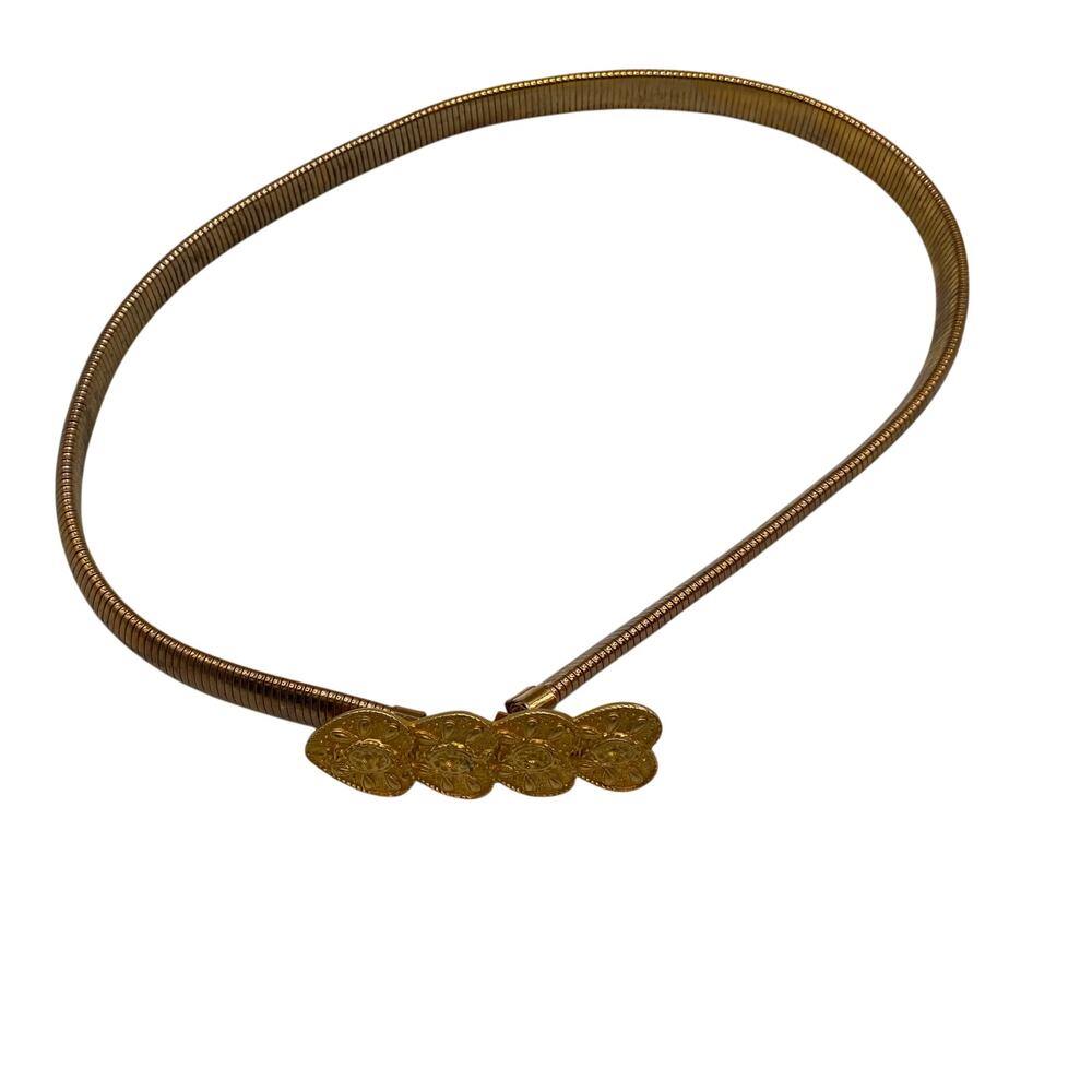 Vintage Gold Toned Hearts Clasp Women's Belt